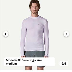 Patagonia Men's Long-Sleeved RO White Swim Rash Guard Top